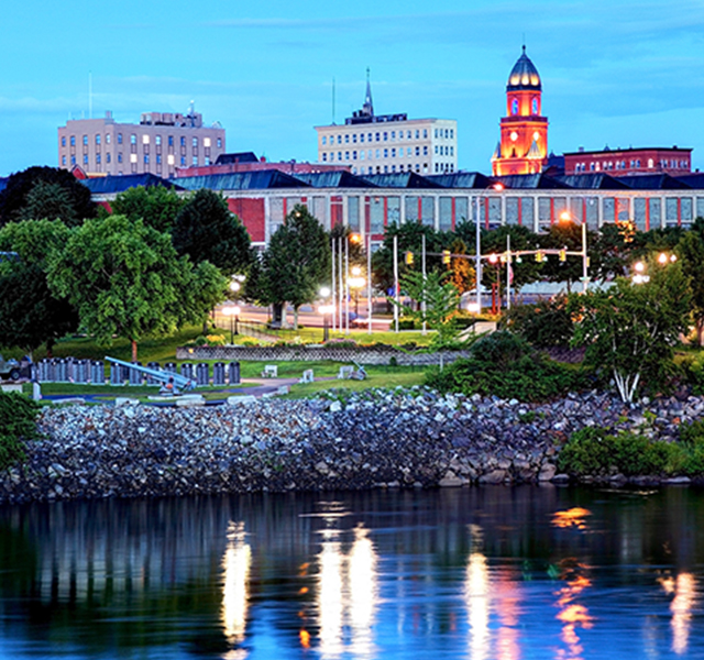 Scenic overlook of twin cities of Lewiston-Auburn